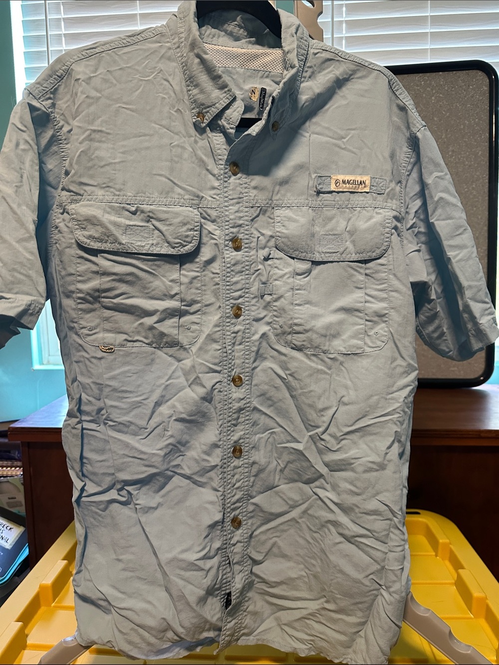 Magellan Outdoors Light Blue Short-Sleeve Outdoor Shirt
